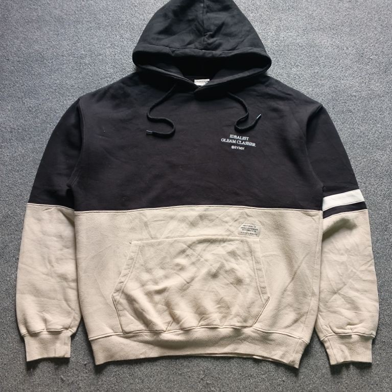 Hoodie Soverment Original Two Tone Black Cream Oversize Streetwear