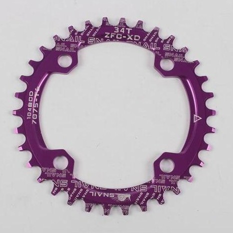 Snail Chainring 34T BCD 104 Chain ring Narrow Arm Crank BCD 104mm sepeda - Ungu