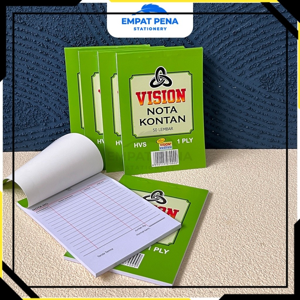 PROMO [ECER/LUSIN] Nota Kontan VISION 1 Ply A6 Isi 50 Lembar - Buku Nota Penjualan Toko Murah Kertas