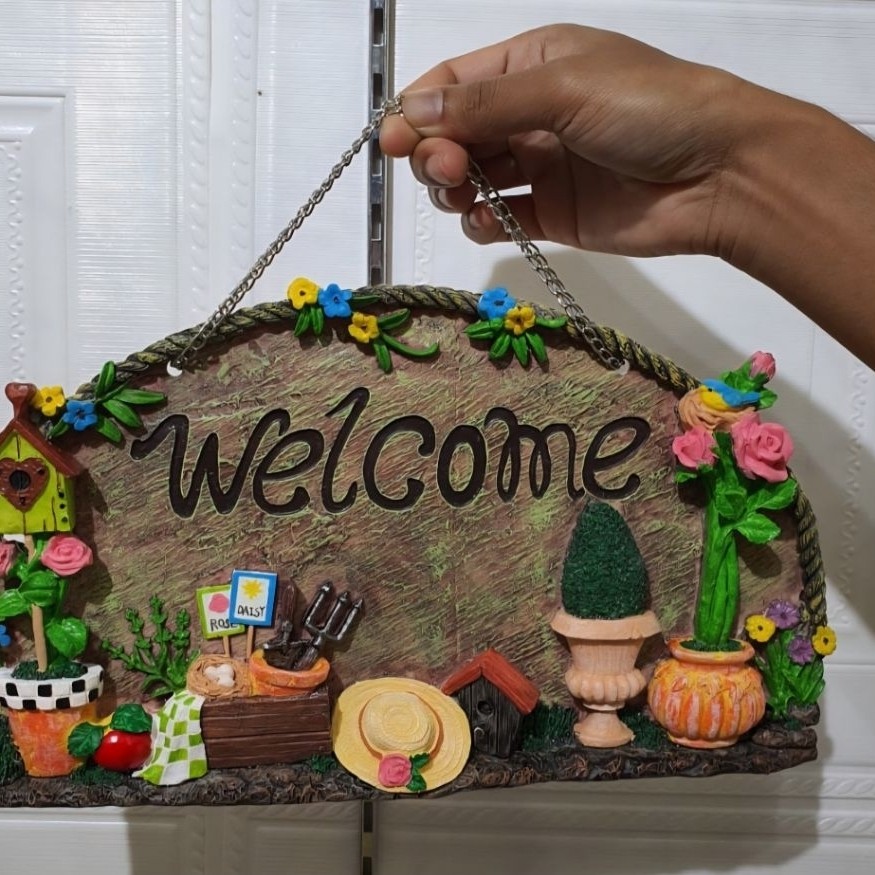 pajangan welcome bunga dinding hiasan selamat datang gantung home decor