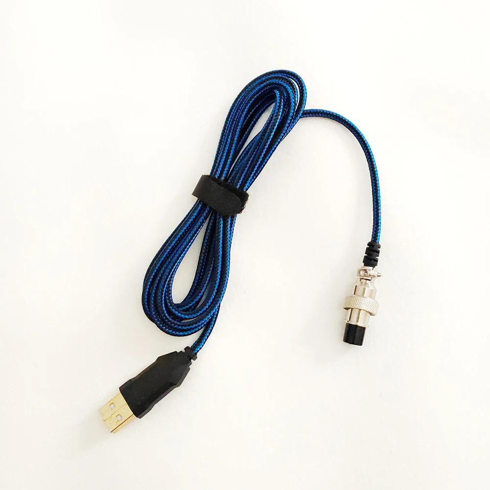 Replacement Blue Braided USB Cable PS/4for MadCatz TE2 / TE2+ Arcade Sticks 6ft long with Durable Av