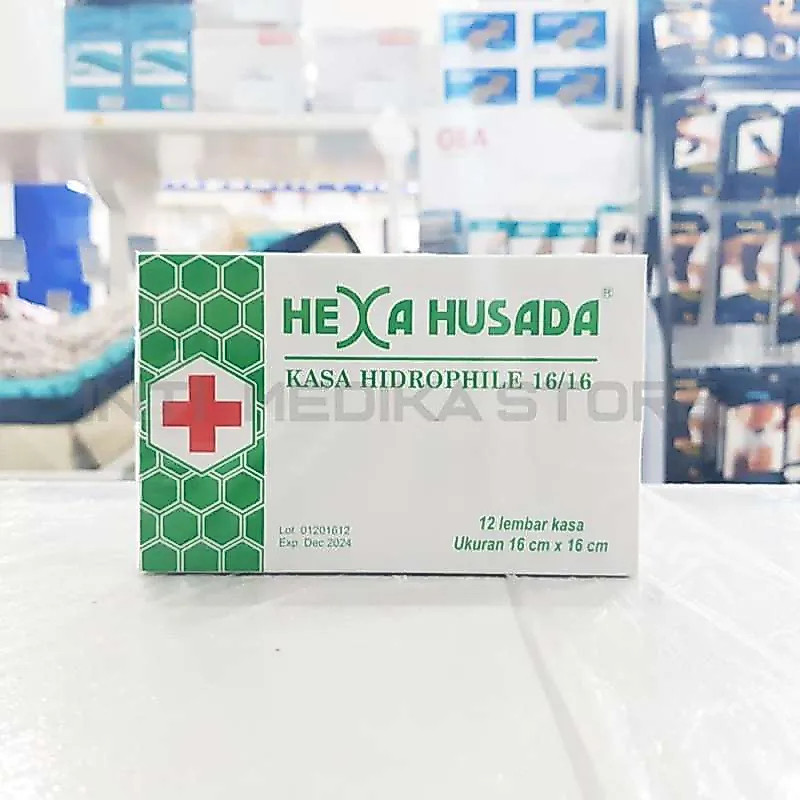 Kasa Steril 16 x 16 cm Hexa Husada – Kasa Sterile Isi 12 Lembar