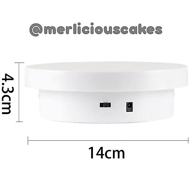 14 Cm Wireless or Plug In Cake Rotating Machine Mesin Putar Kue Carousel Cake Rotary Machine SUM