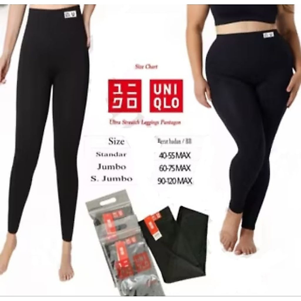 LEGGING UNIQLO WITH TAG WITH ZIPLOCK SPANDEK