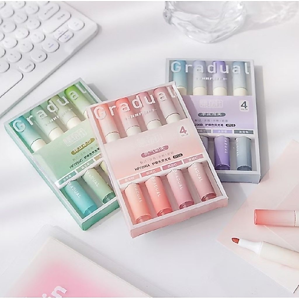 [ARF] Highlighter Stabilo Set 4pcs Warna Pastel Aesthetic untuk Jurnal