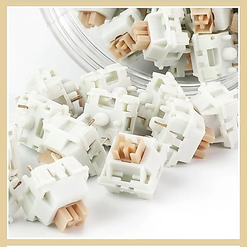 Outemu Switches Lubed Mechanical Keyboard Switch 5Pin Silent Tactile Linear Cream Yellow Pro Custom