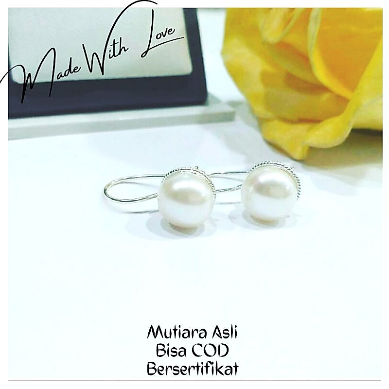 Anting Perak  Giwang Perak Desy Deasy Anting Wanita Anting Silver 925 Mutiara Asli Lombok