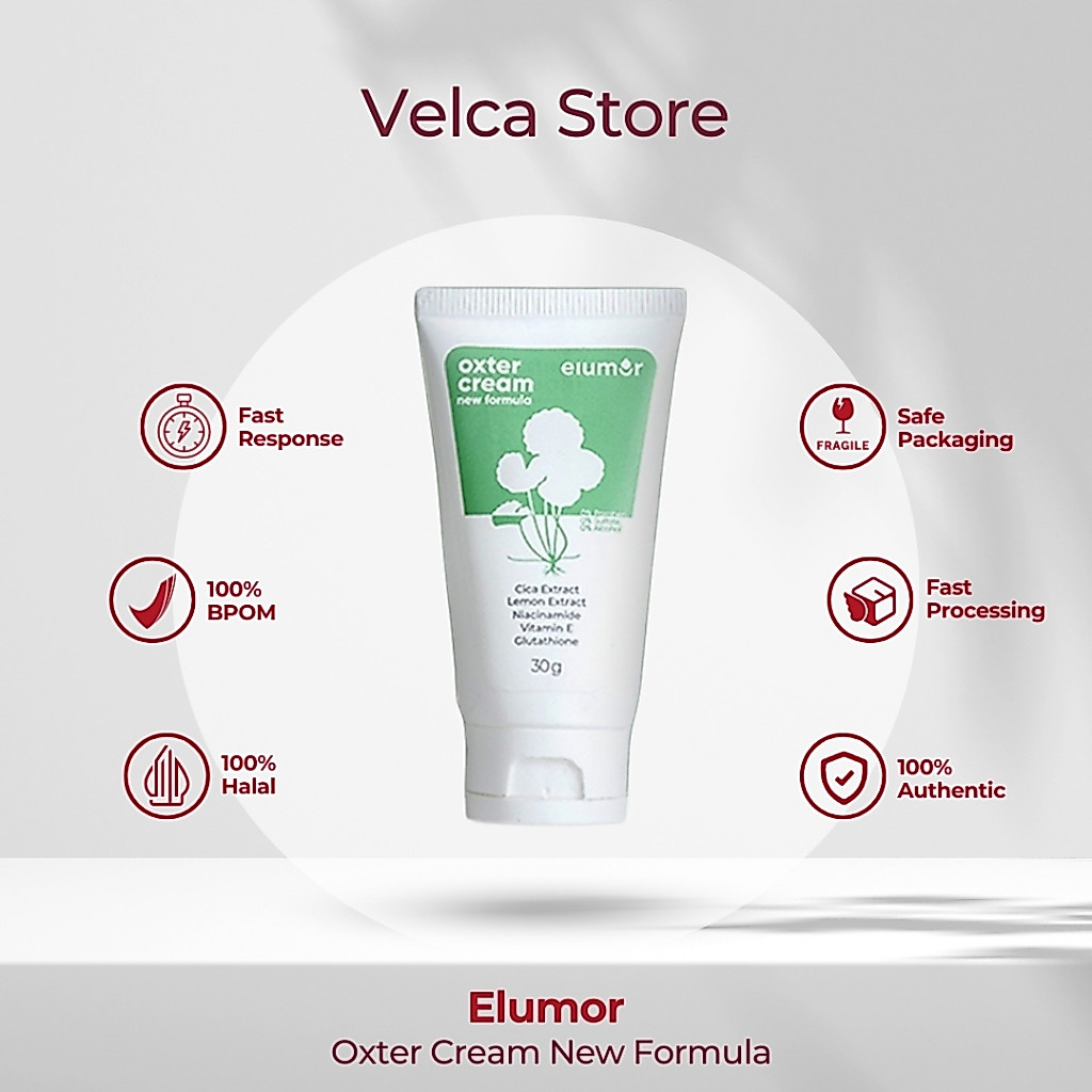 Elumor Oxter Cream Serum Pemutih Ketiak Selangkangan Lipatan White Serum Penghilang Strechmark
