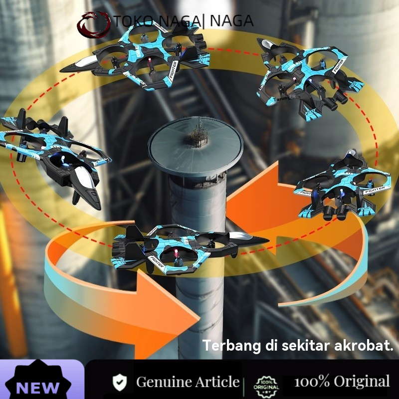 TOKO NAGA naga Mainan Drone Pesawat Terbang RC Glider LED Stunt Remote Control Anak Laki Outdoor Toy