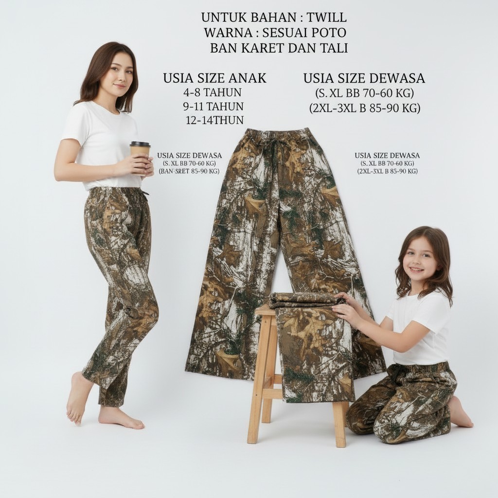 (Y2K) Pakaian Pria > Celana Panjang VINTAGE Pants Camo Big Loose - Real Tree - Camoflauge - Celana C