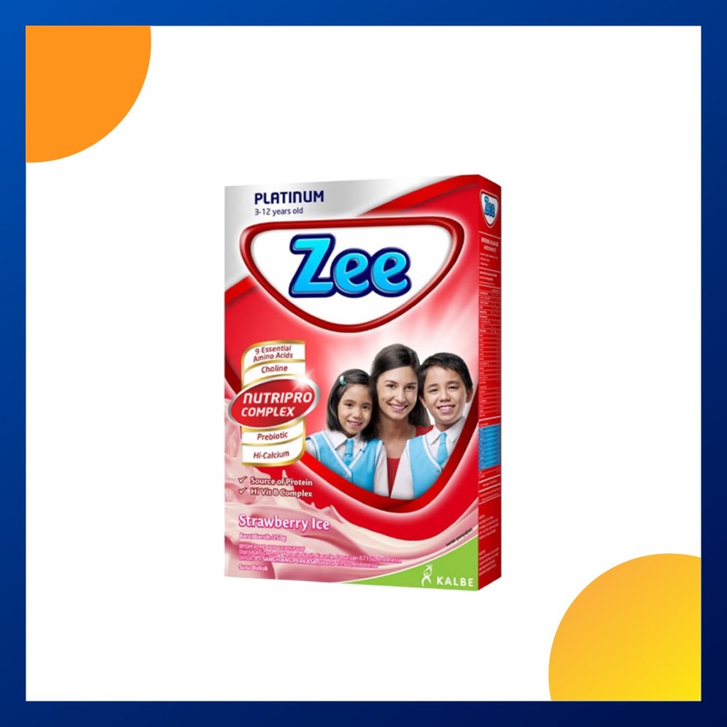 Zee Platinum Susu Anak Usia 3-12 Tahun Rasa Strawberry 350 Gram Dus