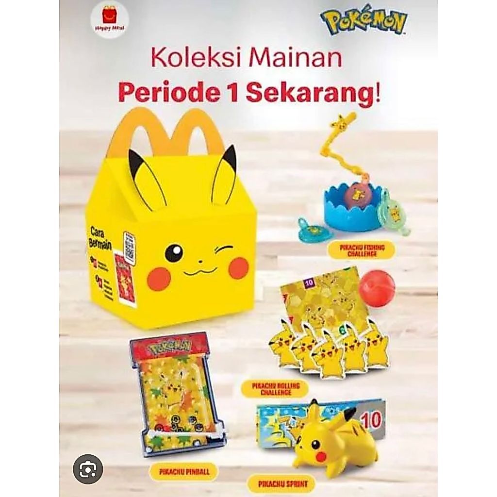 Happy Meal Mcd Mcdonald pikachu pokemon 2024 terbaru mainan anak collector koleksi