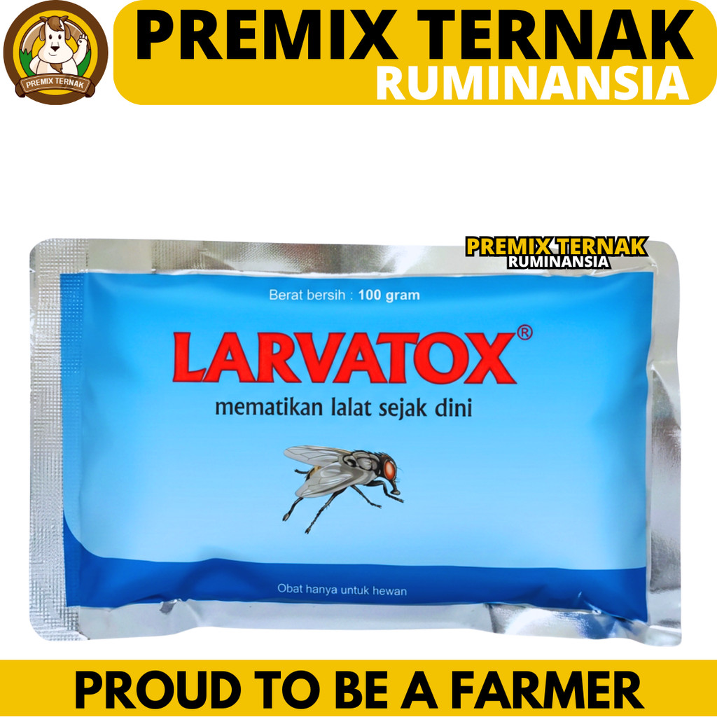 LARVATOX 100 GRAM MEDION - CYROMAZINE Obat Lalat Kandang Basmi Larva Lalat Unggas Ayam Campur Pakan