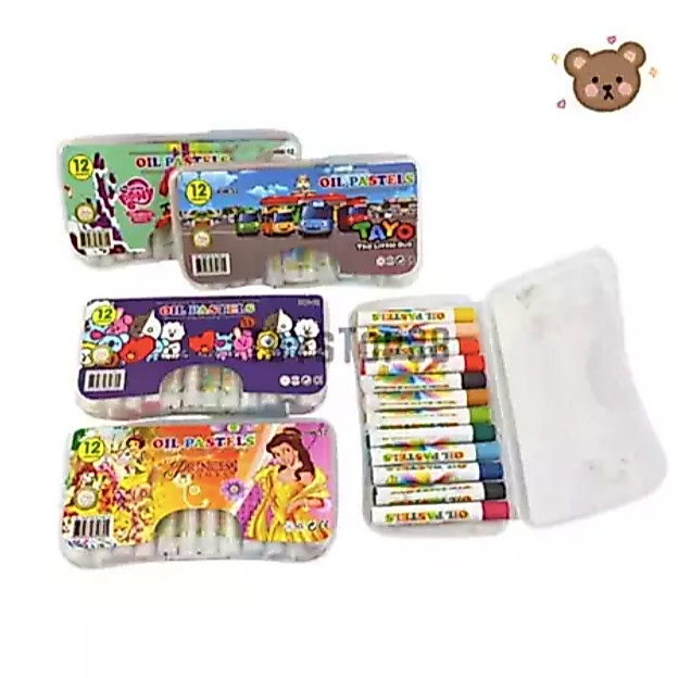 [ISTY] HW-12 Crayon Mini 12 Warna - Krayon Set Kecil Murah Anak Anak - Oil Pastel Fancy HW-12