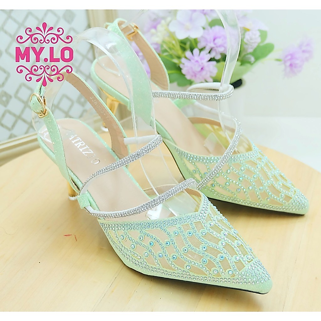SEPATU PESTA WANITA SANDAL HEELS PENGANTIN MEWAH ELEGAN PREMIUM SENDAL KONDANGAN PEREMPUAN SELOP KEB