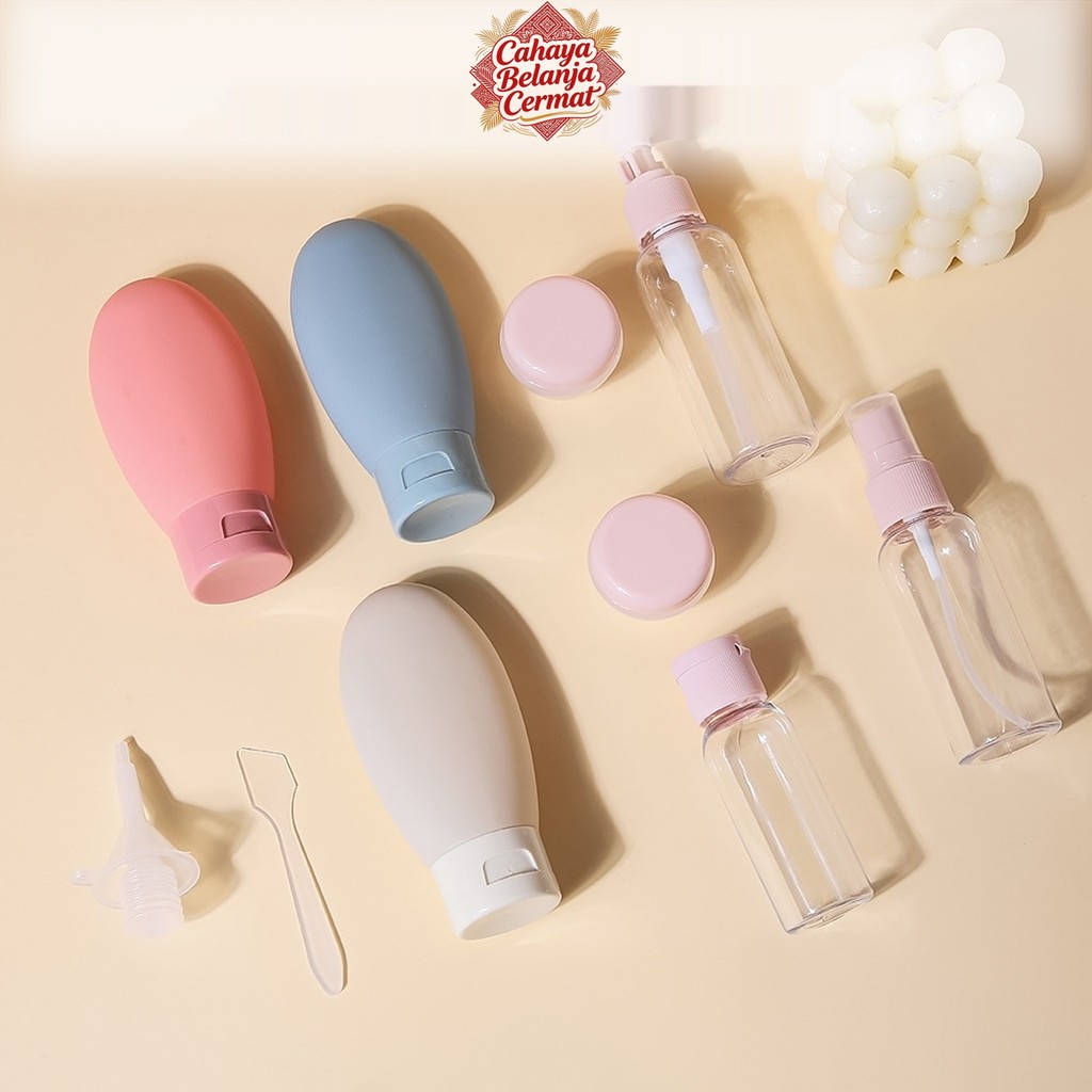 Cahaya Belanja Botol Travel 10 Pcs Isi Ulang untuk Skincare Perjalanan Praktis H1081 COD