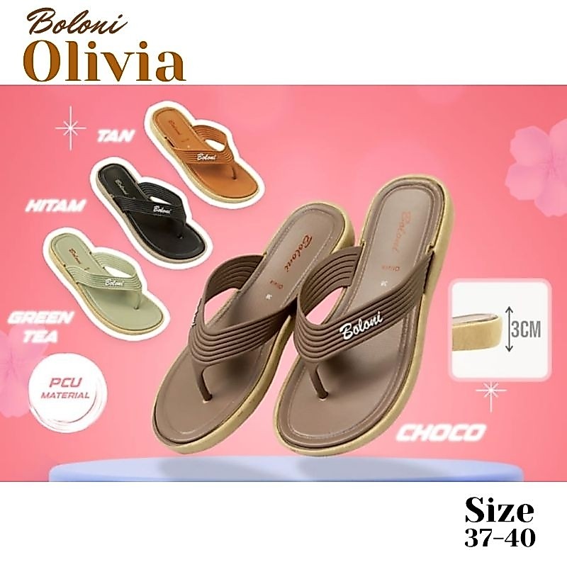 Sandal Boloni Olivia Original 100% Sandal Jepit Sandal Cewek Sandal Empuk Sandal Awet Sandal Murah S