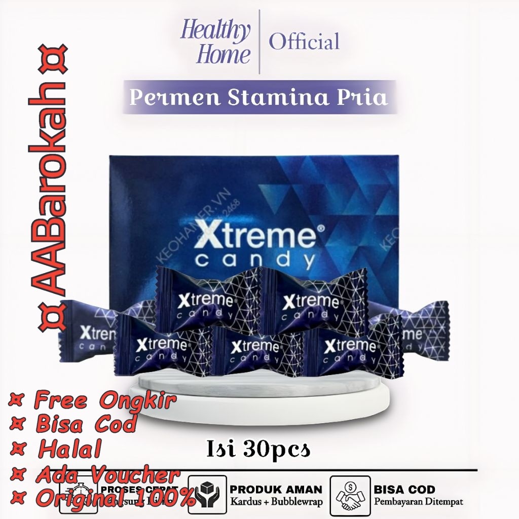 Xtreme Candy Man Permen Penambah Stamina Pria         1 Box Isi 30 pcs Exp 2028