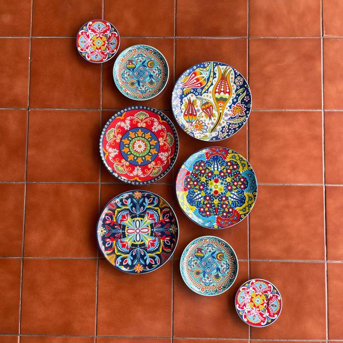 Set Walldecor Piring Keramik Maroko/Pajangan Dinding Piring Hias/FREE KAWAT GANTUNG