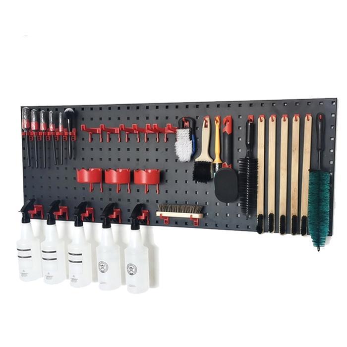 Pegboard Tool Organizer 90x45cm Rak Dinding Perforated Wall Mount Hook Set Penyimpanan Alat Bengkel 