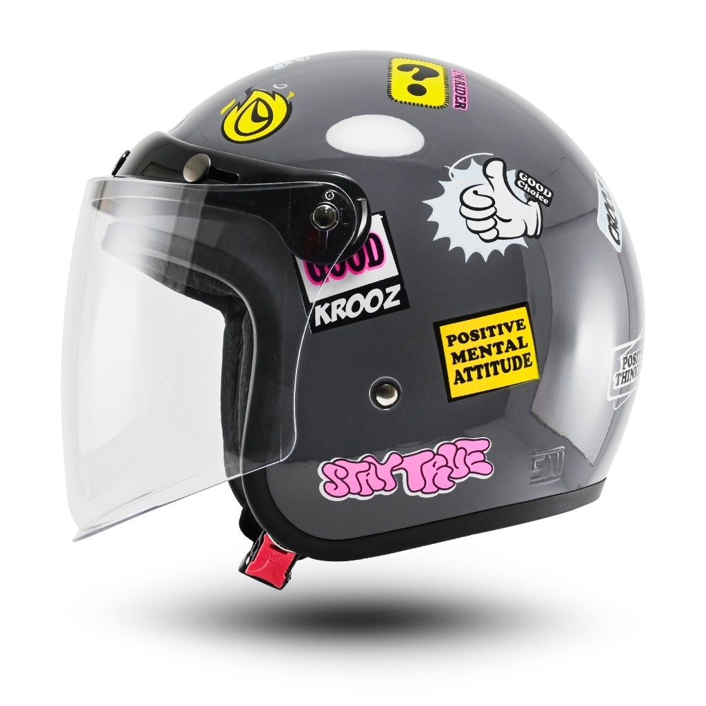 Helm Rsix Retro Bogo Pria Wanita SNI Terbaru Motif Piston Speed Custom