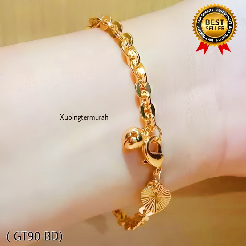 NEW GEMILANG ACCESSORIES Gelang wanita Rantai Titanium Medan polos Premium CANTIK