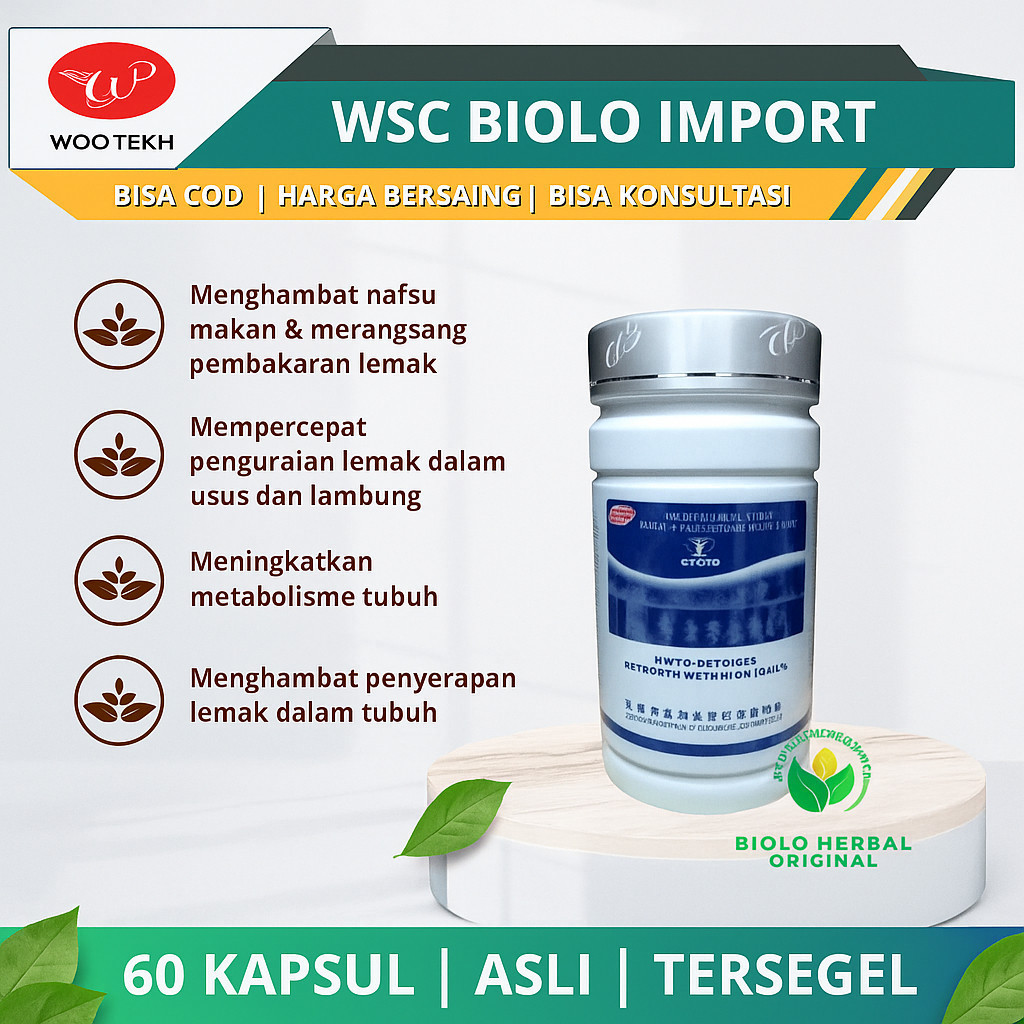 OBAT PELANGSING BADAN W.S.C B.I.O.L.O SLIMING ASLI ORIGINAL IMPORT (isi 60 capsul) HASIL 100% CEPAT 