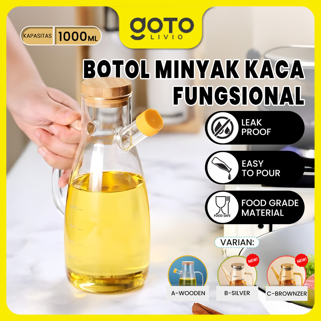 Goto Oliq Oil Pot Tempat Wadah Botol Minyak Goreng Aesthetic 1 Liter