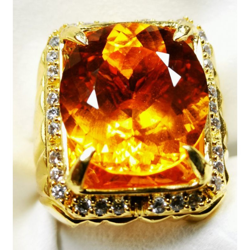 Batu permata natural citrine beserta memo