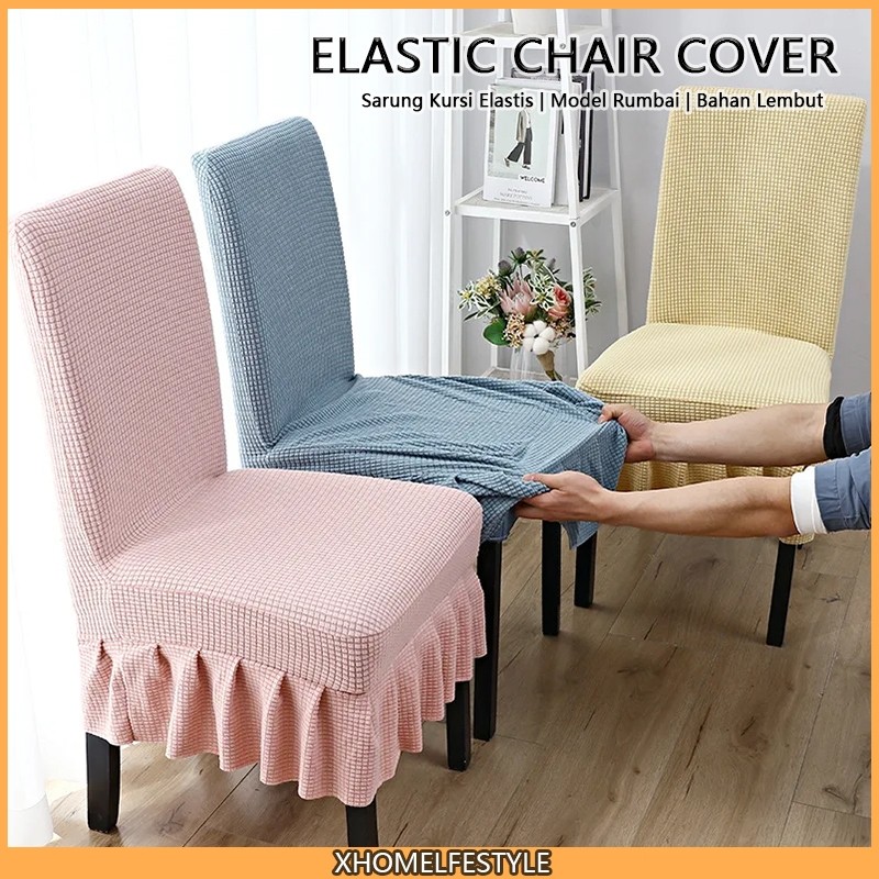 Sarung kursi makan Sarung kursi Stain Resistant Bangku Makan / Cover Sarung Kursi Makan Elastis Rumb
