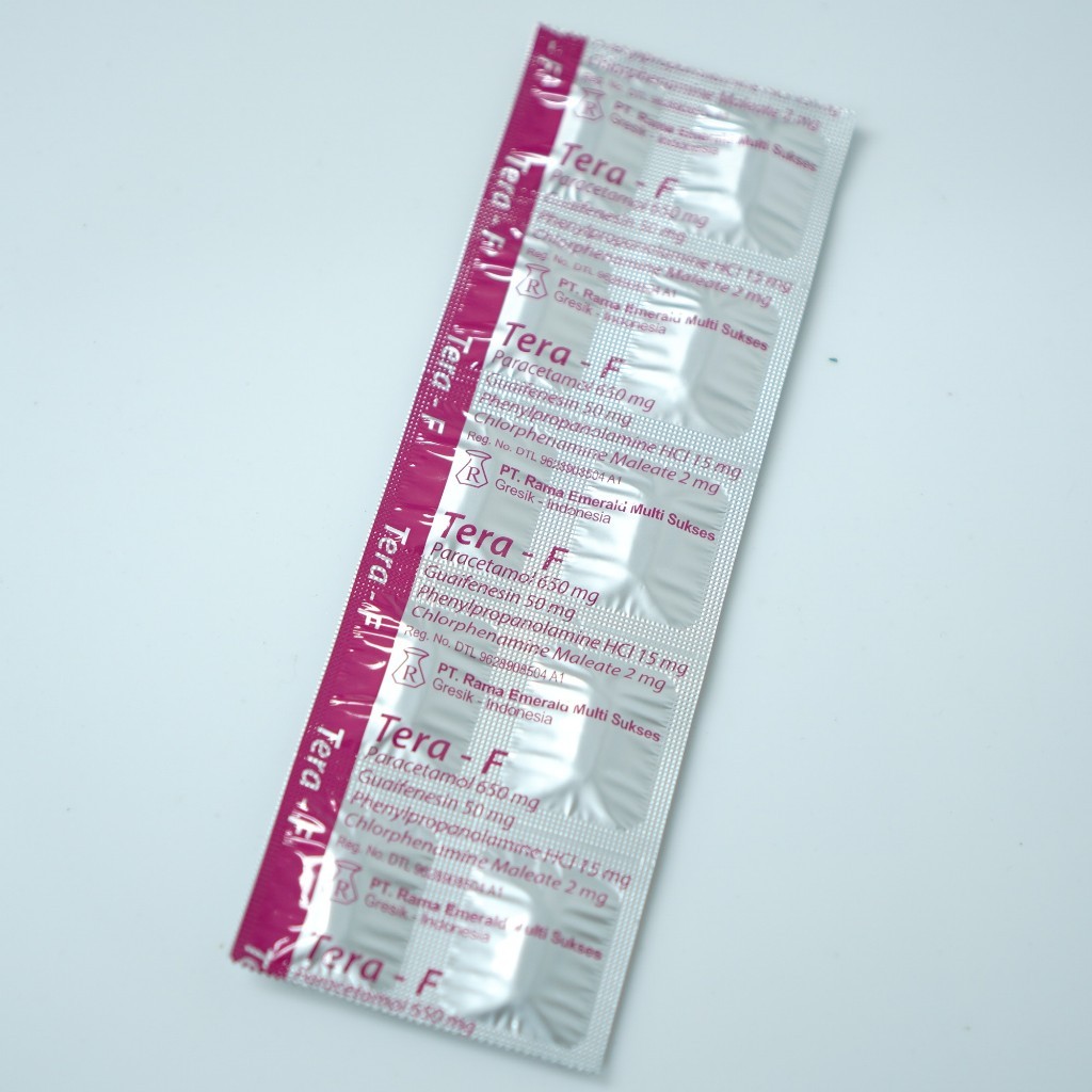 [APOTEK BERKAT] Tera F Flu Batuk Original BPOM Kemasan Strip Shopee, Tera-F Meringankan Gejala Flu (