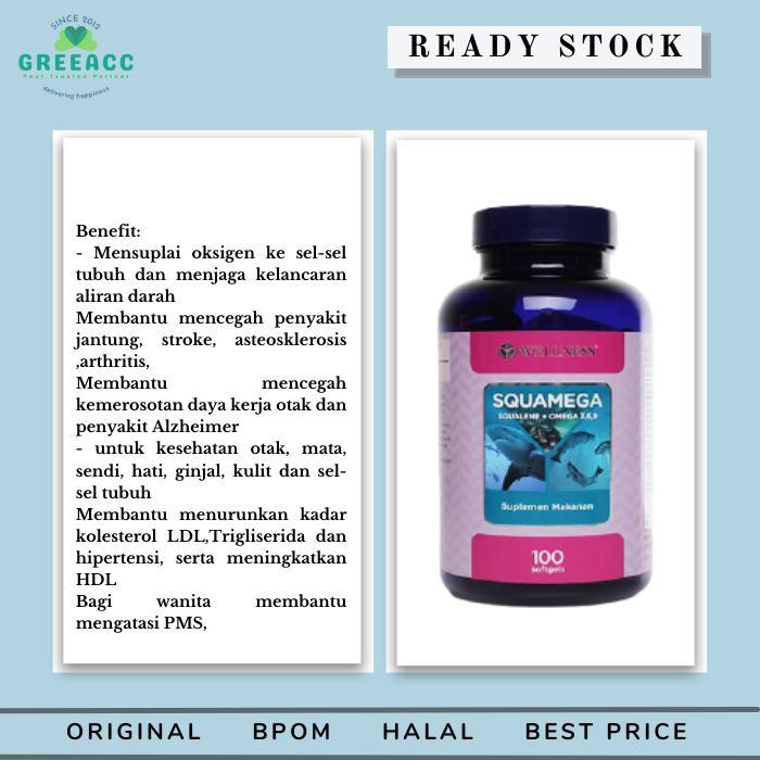 WELLNESS Squamega Squalene 369 Omega 3 6 9 Complete EFA 100 Kapsul