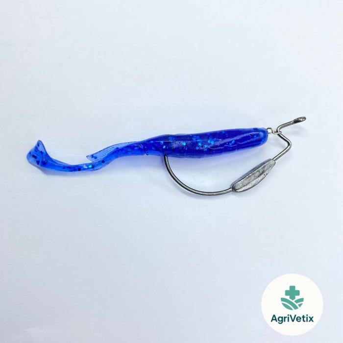 Softlure Ekor Panjang Softworm Umpan Casting Toman Haruan Gabus - Biru