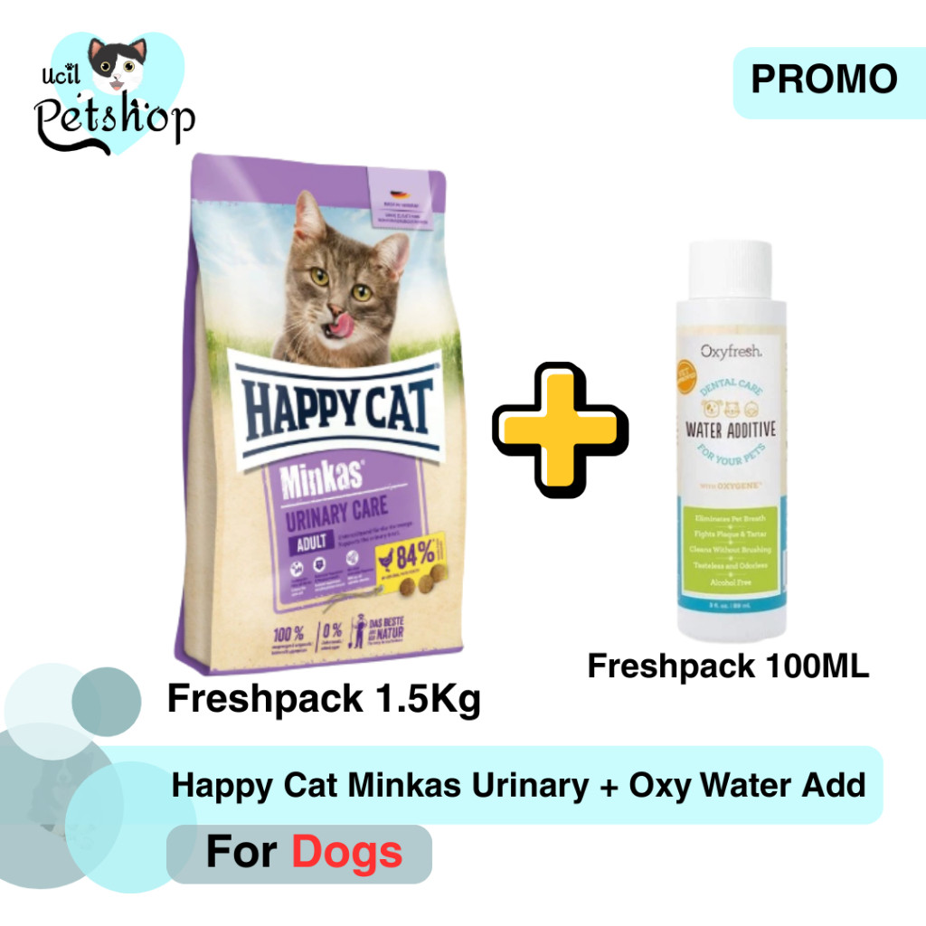 [PROMO BUNDLING] Happy Cat Minkas Urinary / Sterilised / Kitten / Junior / Hairball + Oxyfresh Water