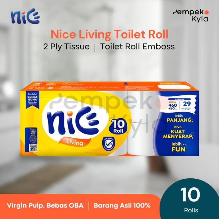 nice toilet roll tissue 10 roll emboss 230 sheets - tissue toilet
