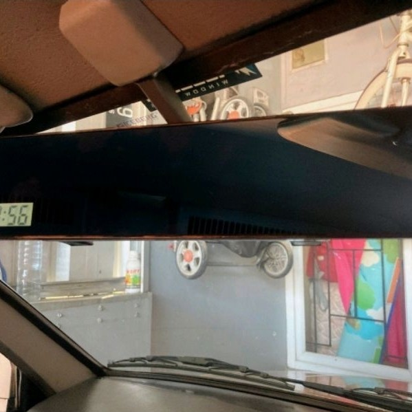 spion tengah dalam kabin mobil + waktu jam 300 mm rata kaca biru