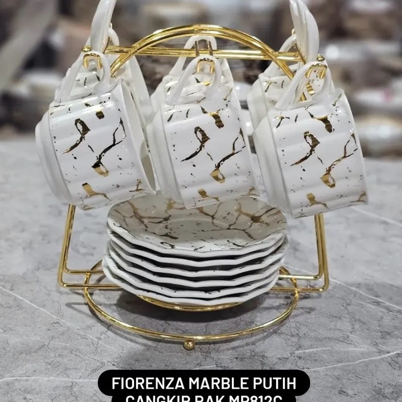 cangkir teh/ cangkir kopi set+tatakan keramik fiorenza 812C