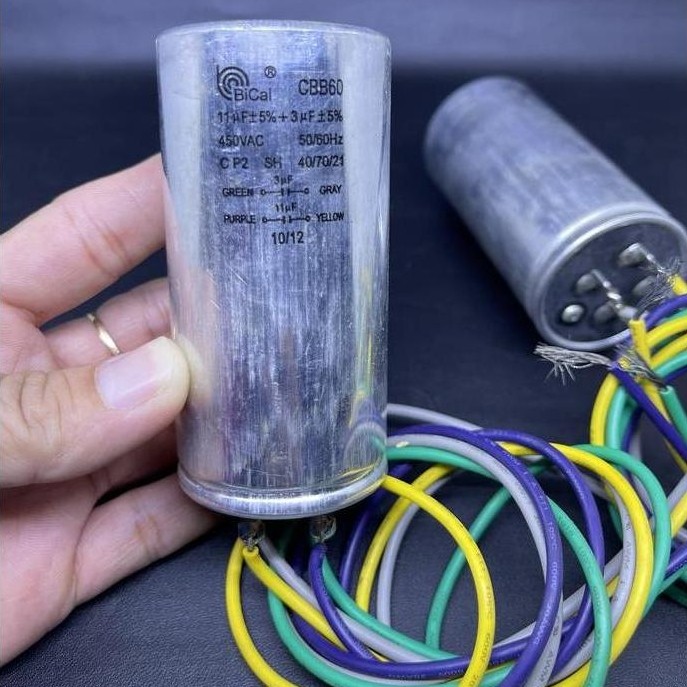 CAPASITOR MESIN CUCI SHARP POLYTRON 3X11UF / 11+3UF 4 KABEL ORIGINAL ALS27