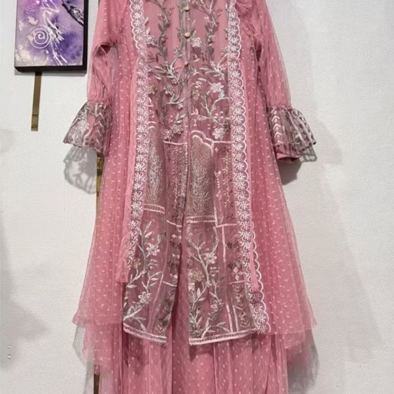 Gamis qaishara dress brukat panjang inner outer busui