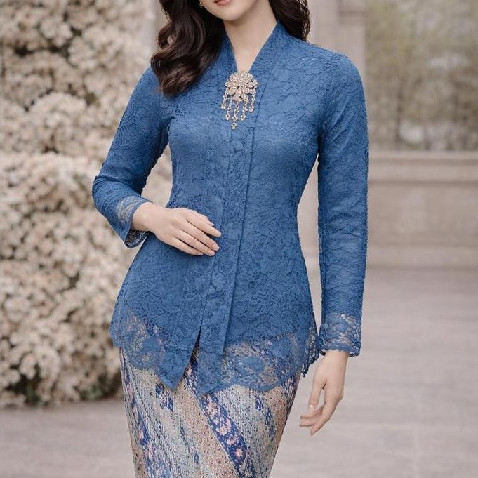 RC Set Kebaya Brokat Floy Kartini - Kebaya Modern - Kebaya Wisuda - Kebaya Hitam - Kebaya Pesta Kond