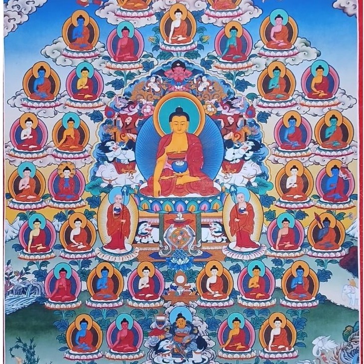 Thangka 35 Buddha ( 40 ) - Lukisan Thangka Print - Nepal Tibetan