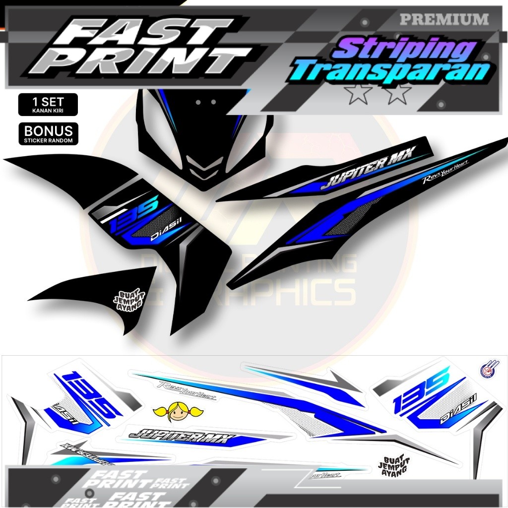 Striping Jupiter Mx Old Bahan Bening Transparan Stiker Jupiter Mx Old