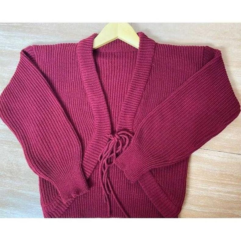 Grade Ori Bolero Tali Rajut Crop / Joly Sweater Tali Depan Rajut Wanita / Rajut Tali Depan