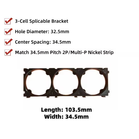 Bracket Braket Baterai Rakitan Lithium battery holder 3P 32650 32700