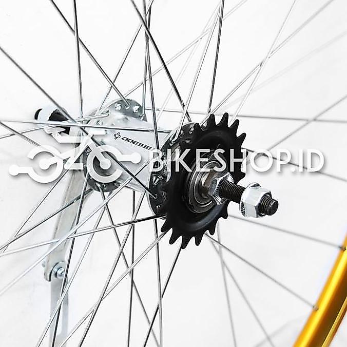 Wheelset Velg Sepeda Uk 700c 3cm Alloy Gold Torpedo Rims Roda Siap Jadi Fixie Balap Road Bike LESPO 