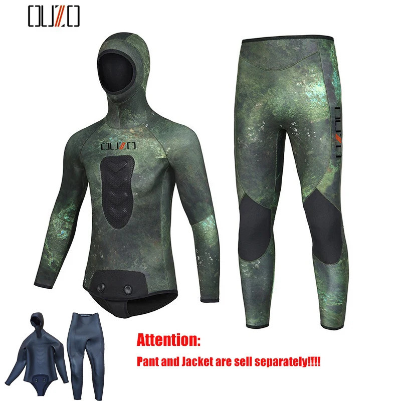 Pakaian Selam Pria 3 5MM OUZO Japan CR untuk Scuba Snorkeling Surfing Free Diving Jaket dan Celana O
