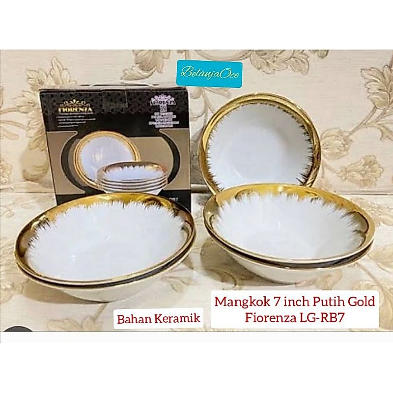 Mangkok Keramik FIORENZA 7 inch (6 Pcs) / Mangkok Tekwan Bakso