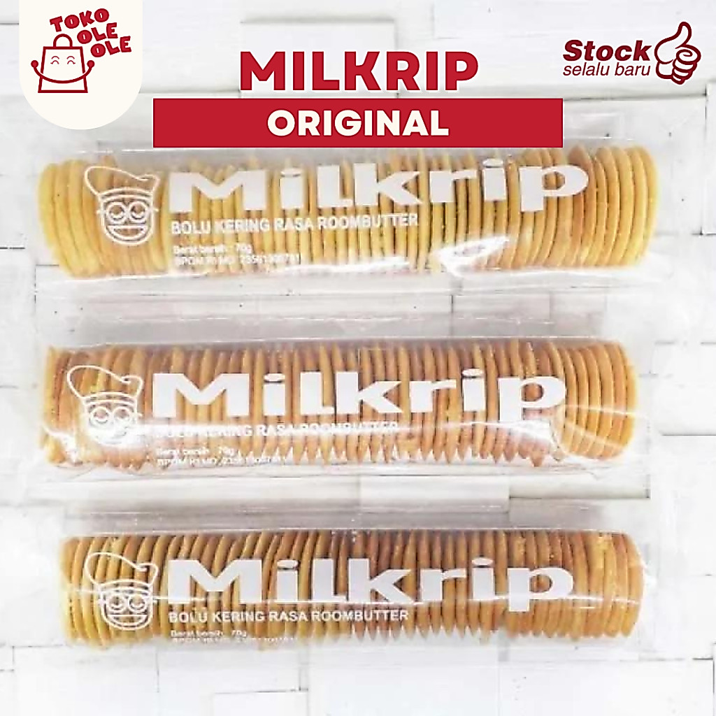 Milkrip Cookies Kue Kering Camilan Kue Bolu Kering Rasa Milk Roombutter Susu