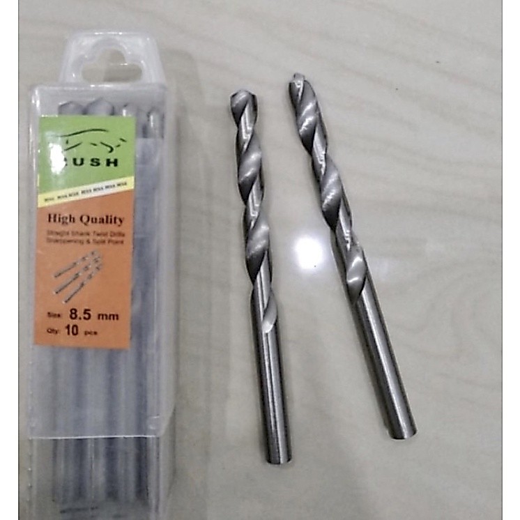 Mata bor besi rush 8.5mm Mata bor besi hss putih 8 1/2mm nikel Mata bor besi 8-1/2mili