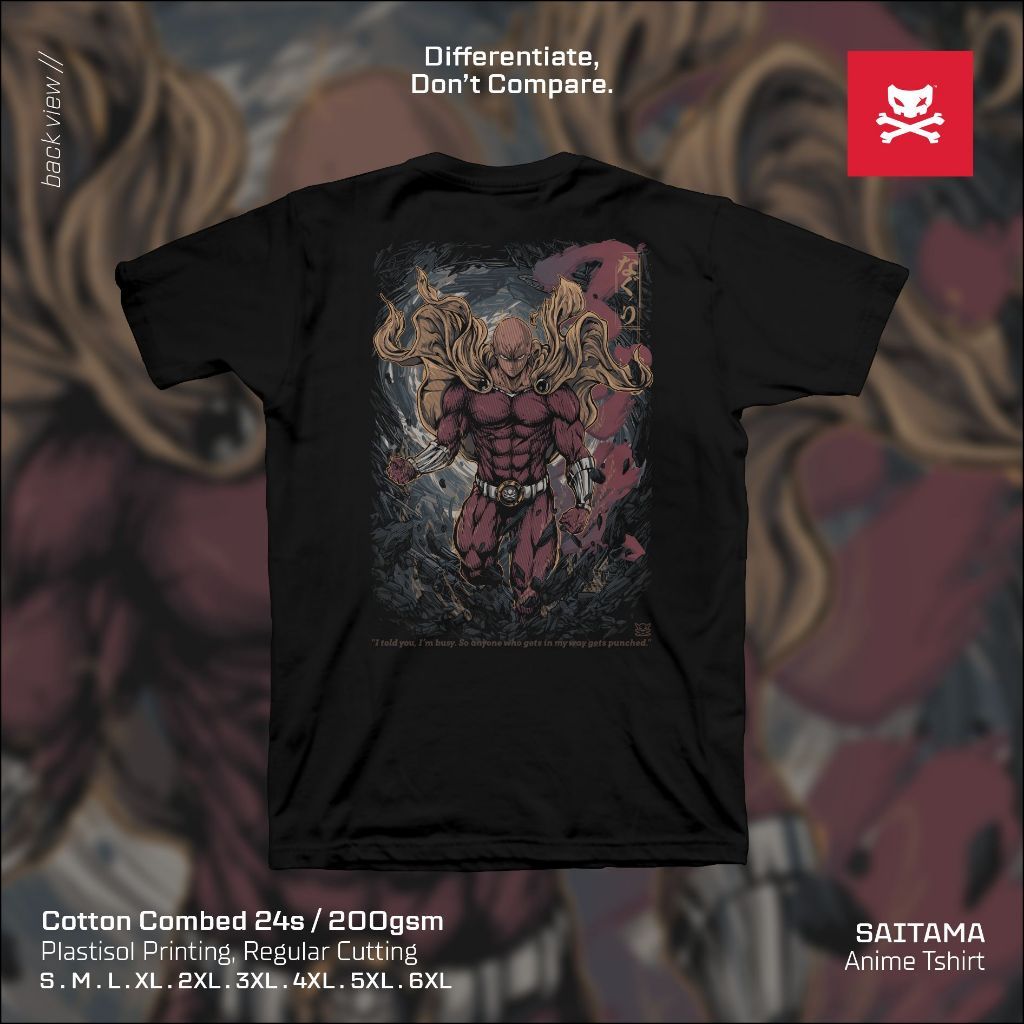 Orifake - T-SHIRT ANIME SAITAMA 200gsm Pria dan Wanita